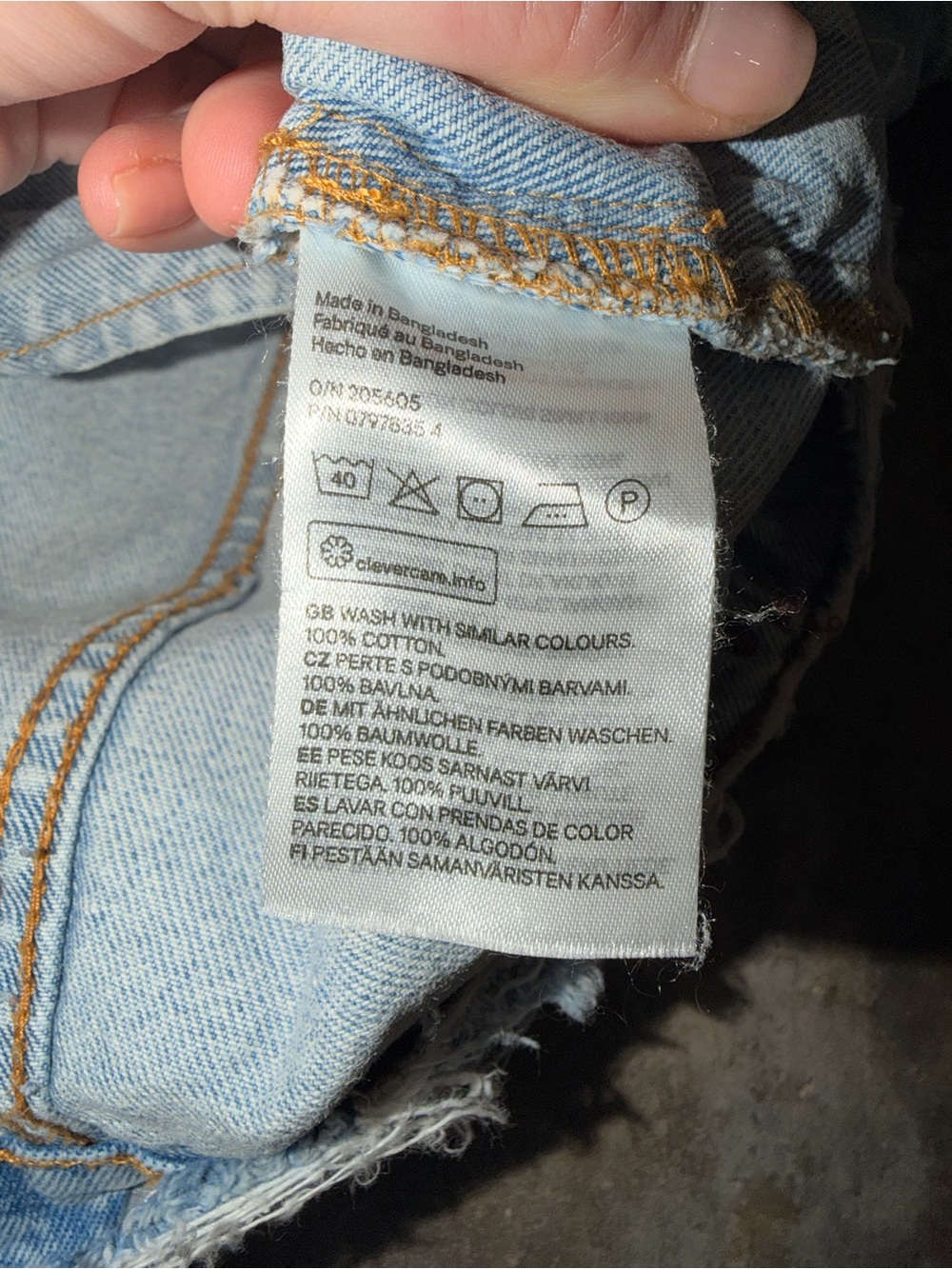 & Denim Distressed Oversized Denim Jacket Light Wash Raw Hem XL Fall Tailgate - Picture 10 of 12